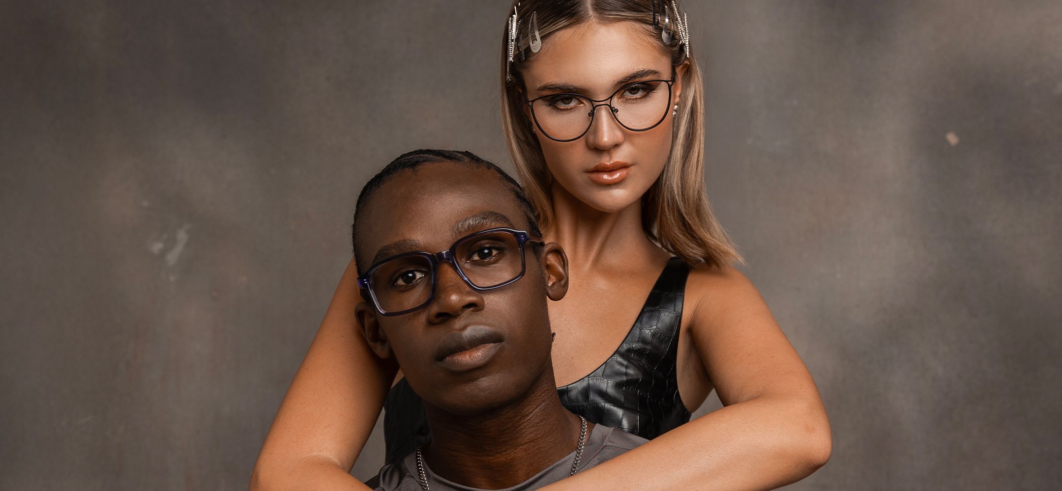 Couple wearing Catwalk Collection frames