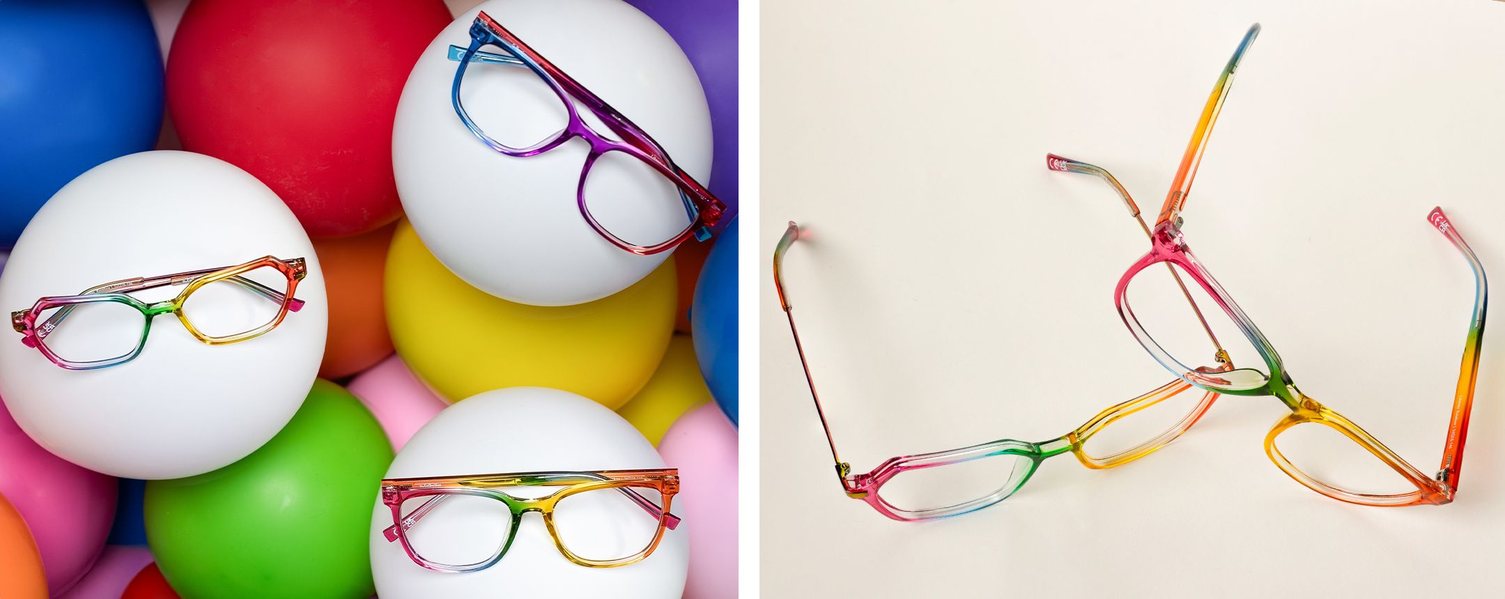 Pride Collection frames on multicoloured balloons