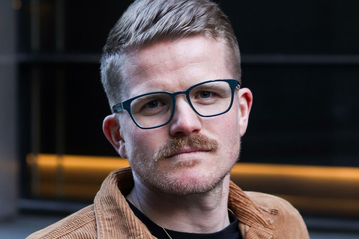 Male wearing varifocal lenses